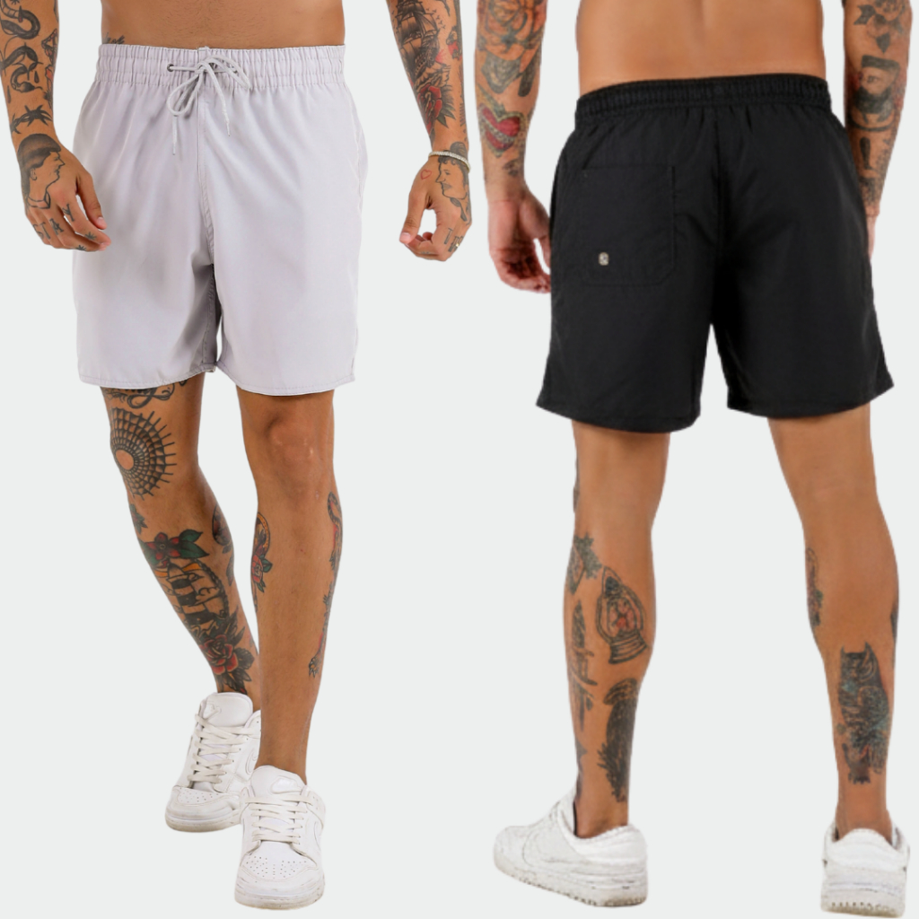 Short Masculino Tactel Elastano Esporte Treino Lazer Praia Piscina