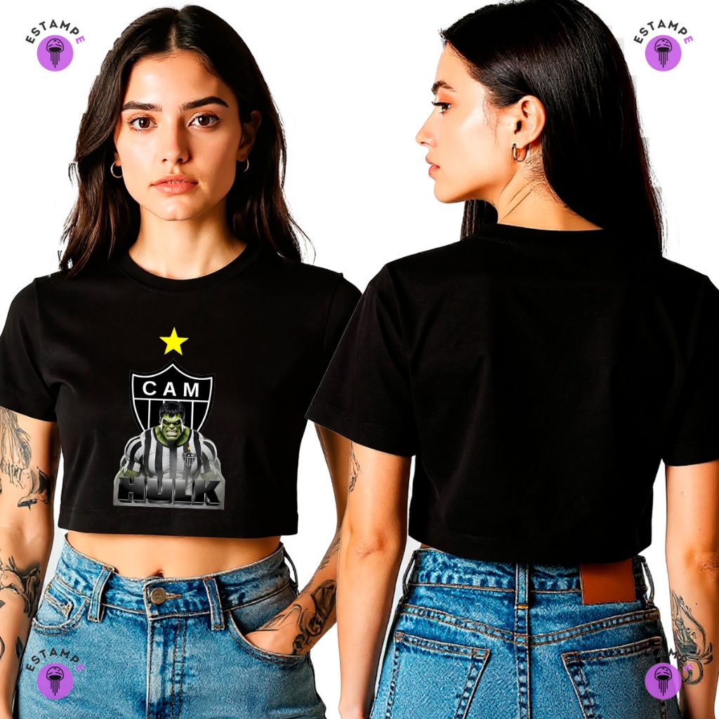 Camiseta Cropped Atletico Mineiro Hulk  Blusa 100% Algodão Premium Adulto Unissex