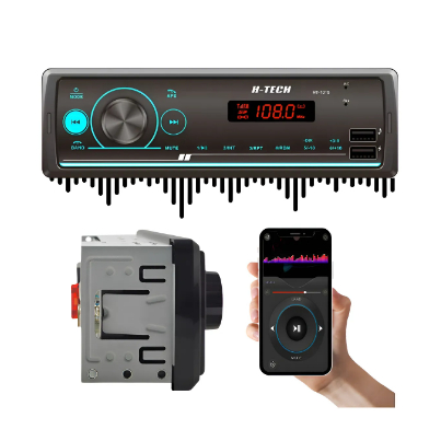 Rádio H-tech Ht-1015 Bluetooth Usb Fm Mp3 Controle Virtual