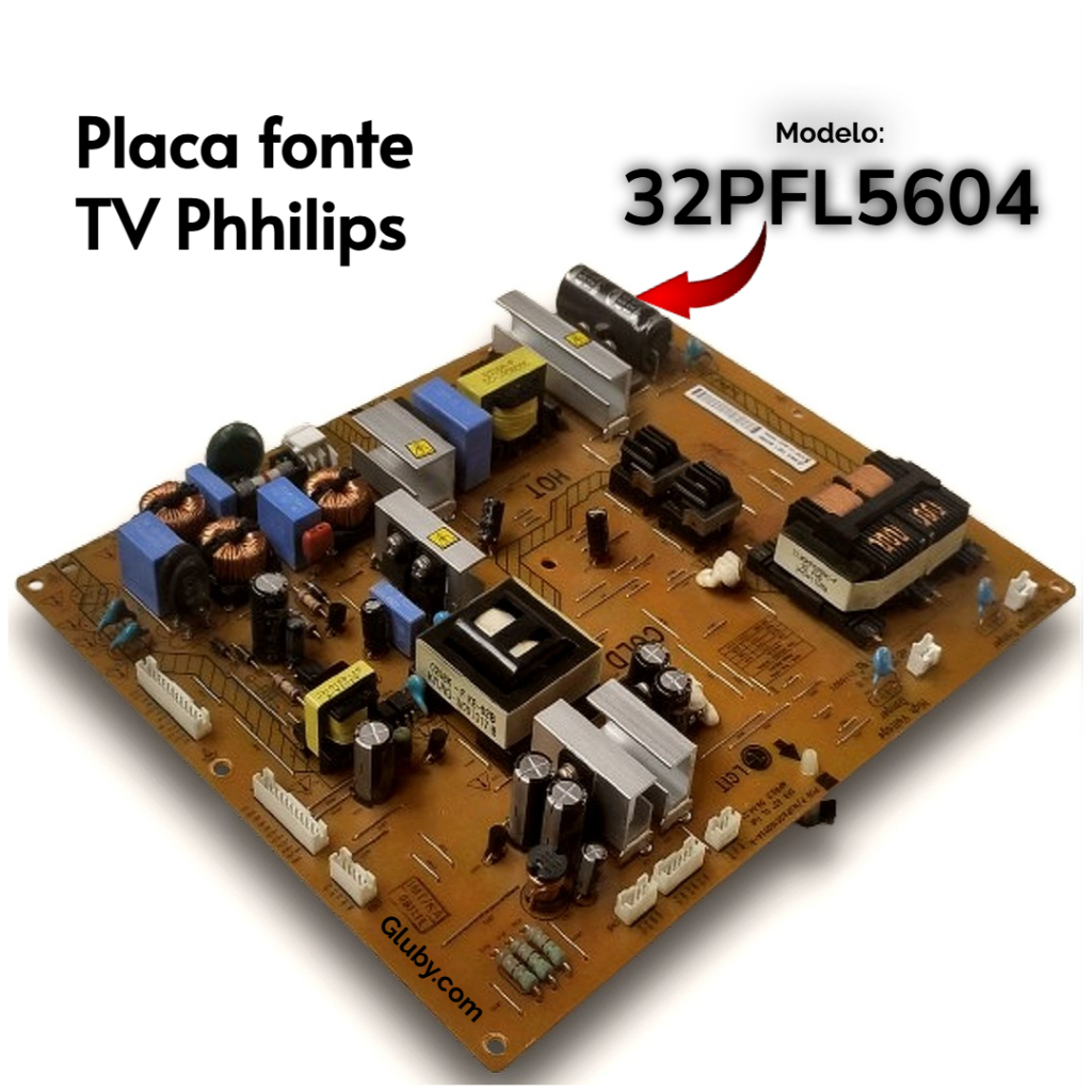 PLACA FONTE TV PHILIPS MODELO 32PFL5604 CÓDIGO: 3PAGC10003A-R / PLHL-T810B