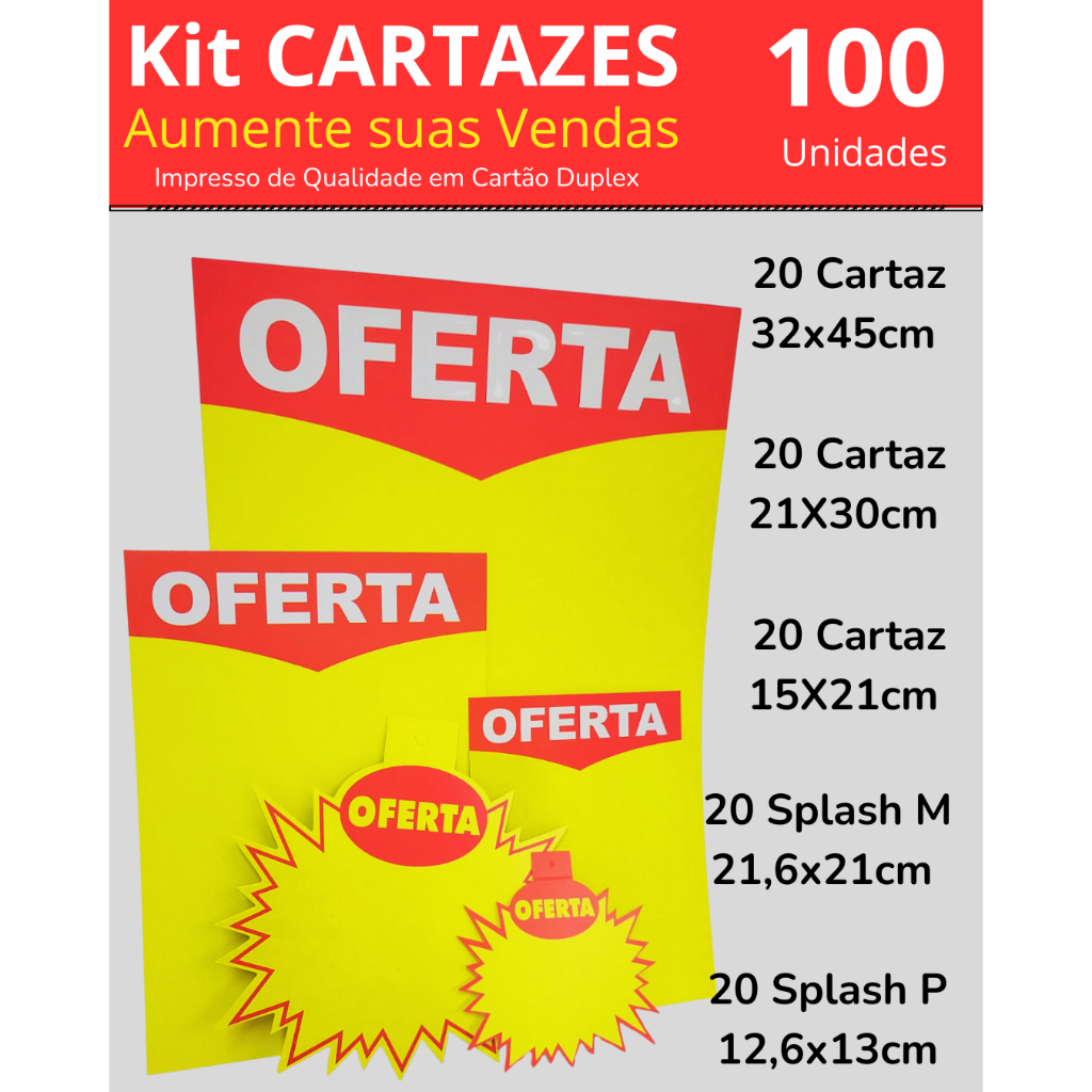Kit Cartaz Splash _100pçs Cartaz Cartaz Preço Splash Cartaz Cartaz Mercado — R$ 80,38 em Shopee
