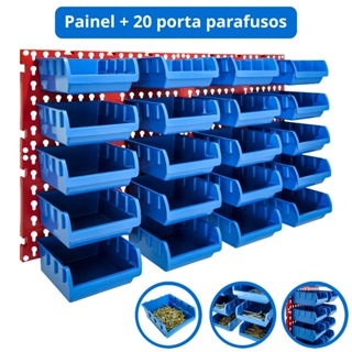 Painel Porta Parafuso 20 Caixa Organizador Gaveteiro Ferramentas em Oferta na Shopee