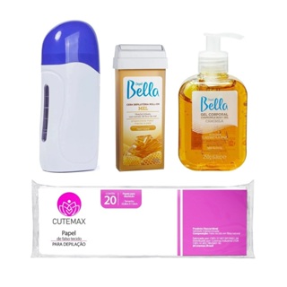Kit Completo Aparelho Depilador Elétrico Bivolt Depilação Com Cera Gel Camomila Folhas Depil Bella em Oferta na Shopee
