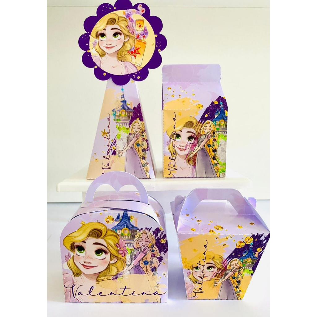 Lembrancinhas Personalizadas - Rapunzel - Kit Pegue e Monte - Caixinhas  - Aniversário - Festa