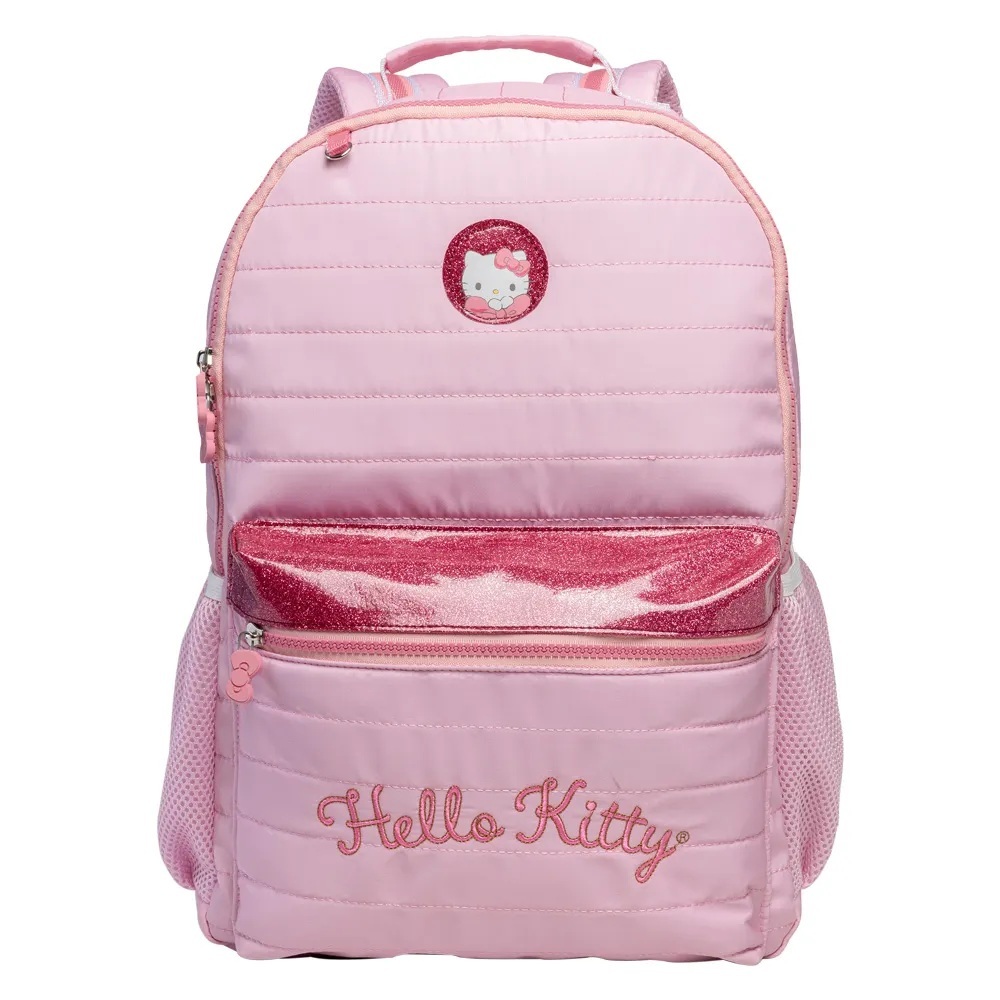 Mochila Puffer Hello Kitty – Conforto, Brilho e Estilo que Abraça!