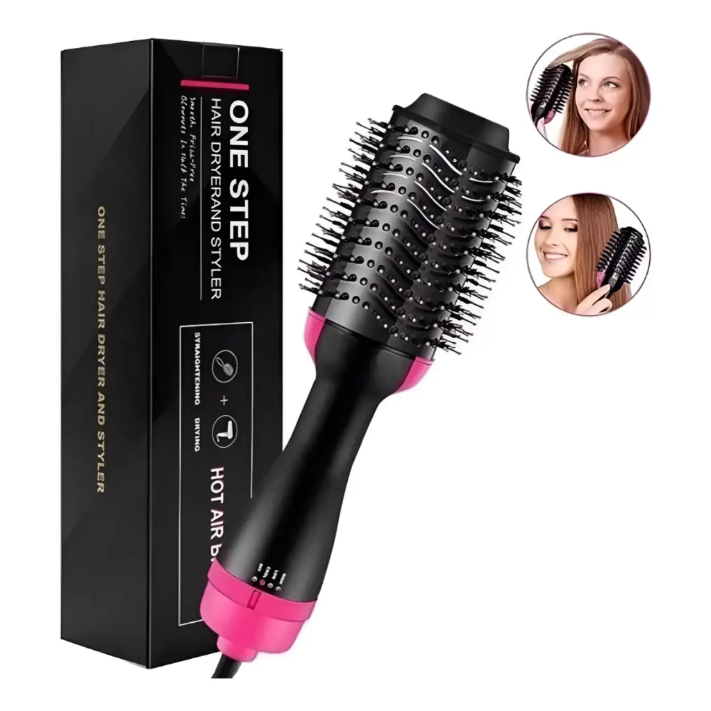 110V/220V Escova Secadora Alisador Elétrica Quente Cabelo Com 3 Em1 Hair Styler