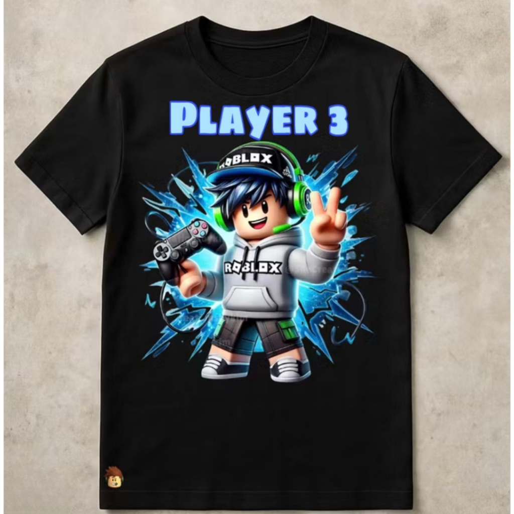 Camiseta Moda Infantil Juvenil - Estampa Roblox Player 3 - Camiseta em Alta -  100% Algodão  - Roblox -  Game