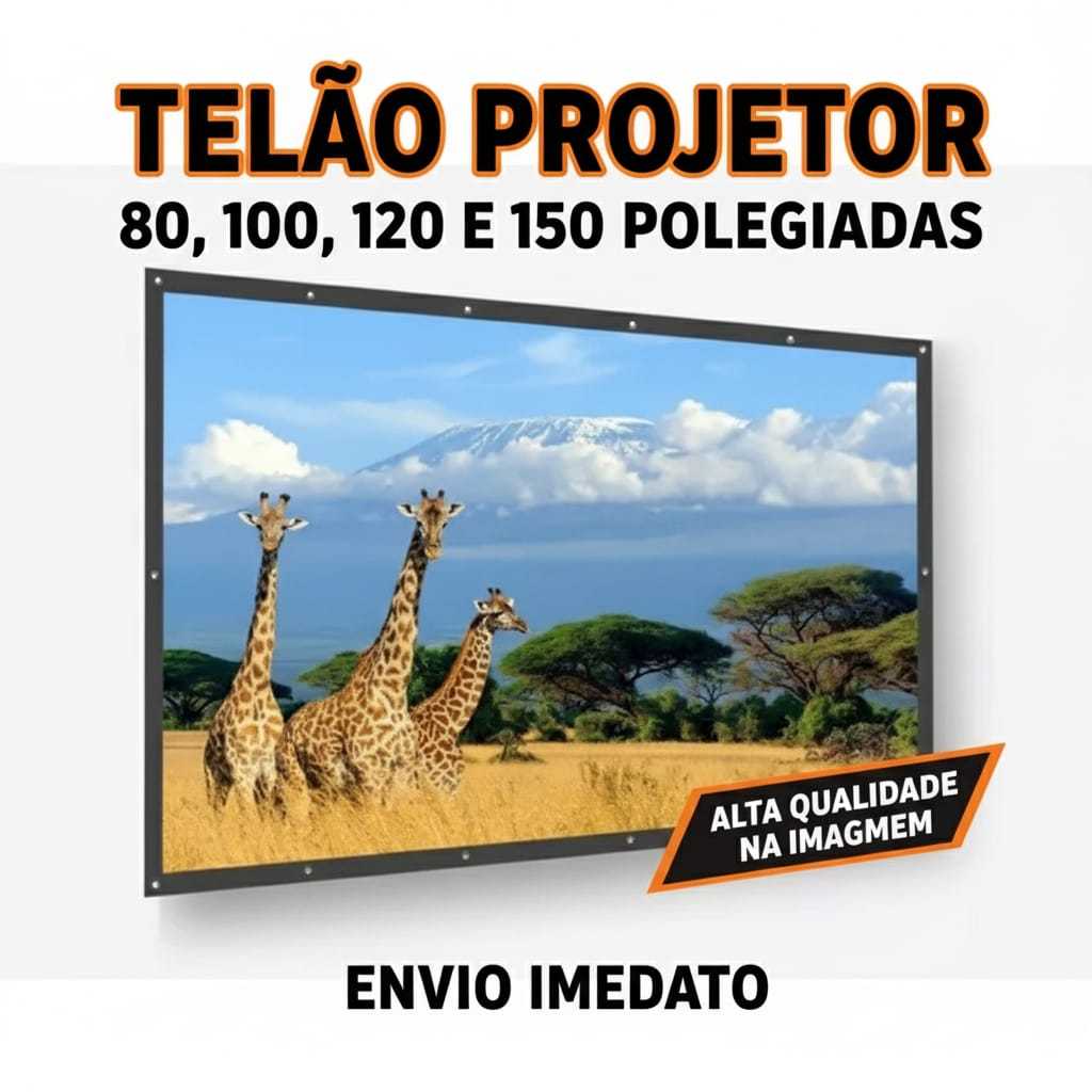 Telão de Projeção Dobravel 150 Polegadas Estilo Cinema