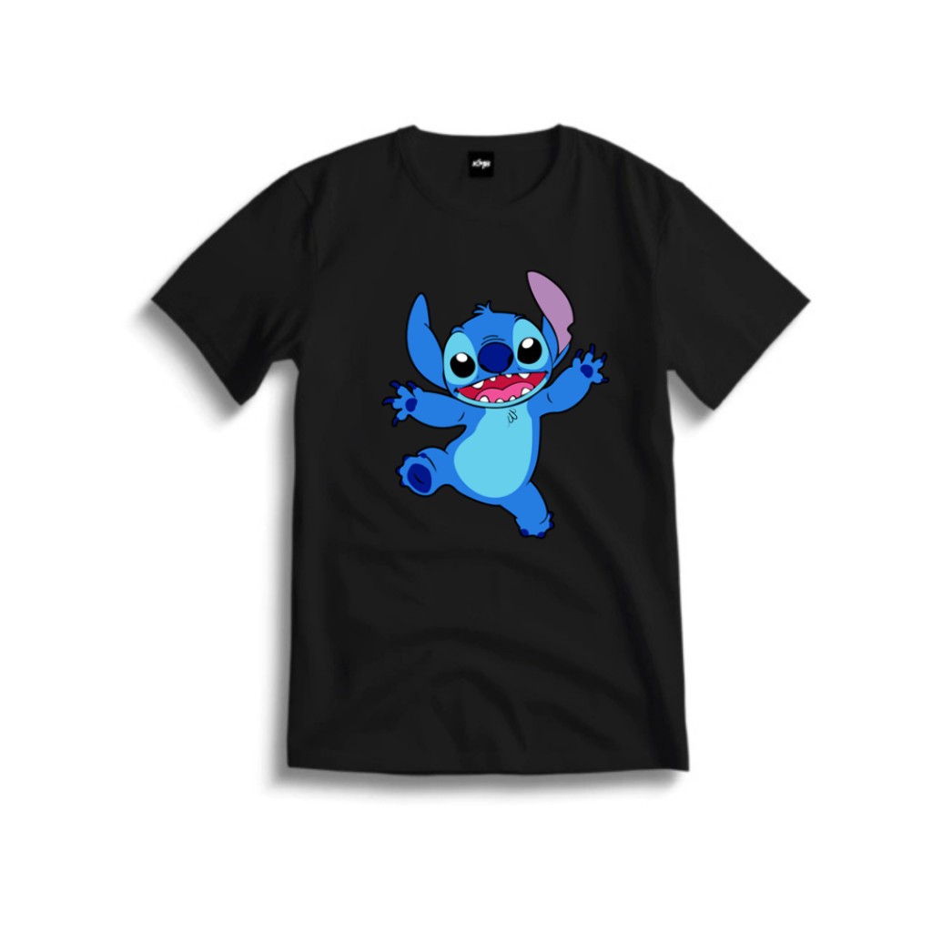 Camiseta Infantil Estampada Personagem Stitch Feliz Juvenil  Camisa 100% Algodão