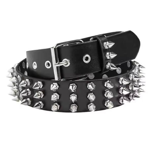 Cinto Rebite Punk Rock Preto Estilo Gótico Unissex Couro Sintético em Oferta na Shopee