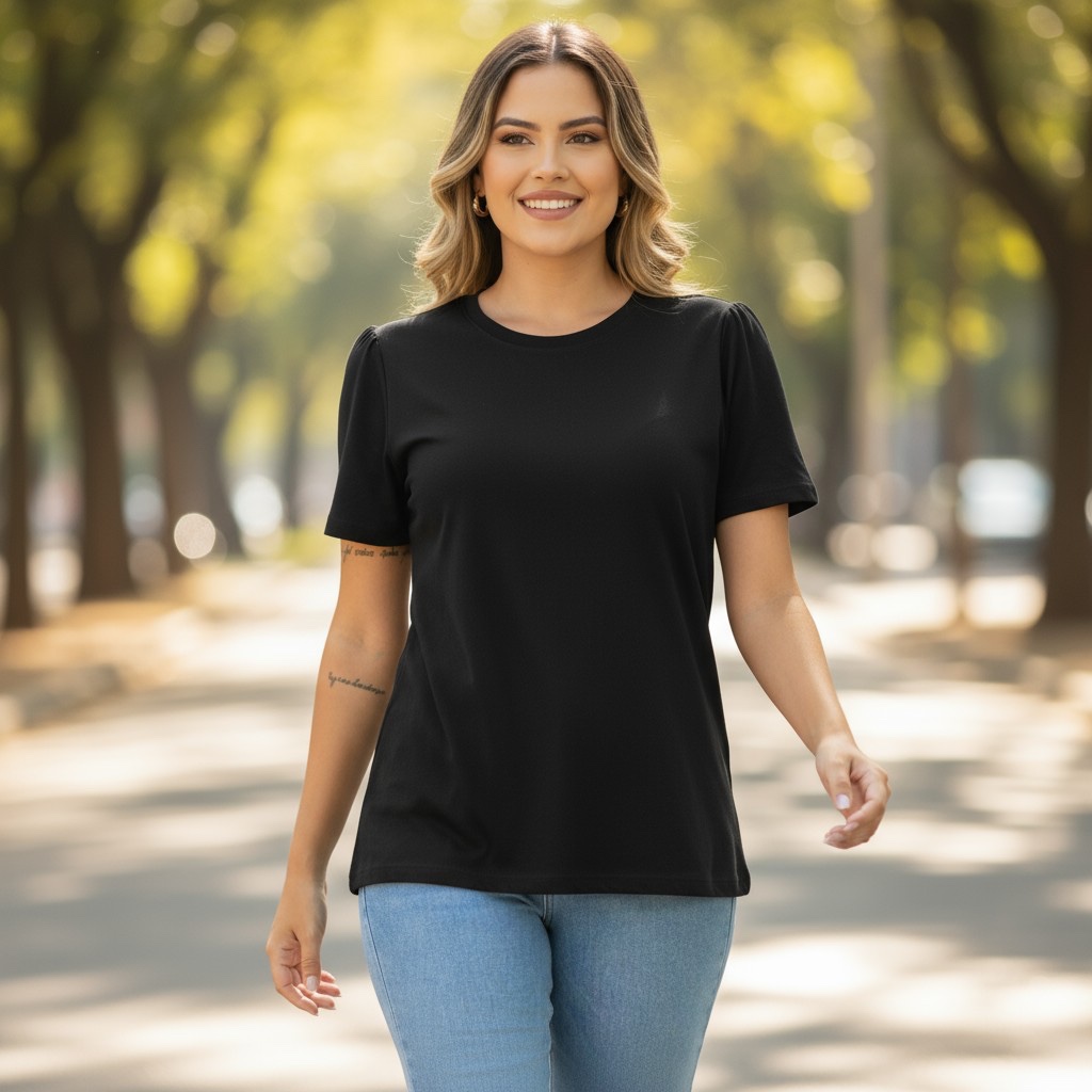 Camiseta Feminina estilo Oversize 100% algodão em Oferta na Shopee