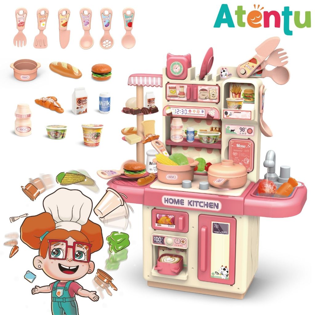 Cozinha Infantil Brinquedo com Luz Sai Água de Verdade Fogão 33 Acessórios em Oferta na Shopee