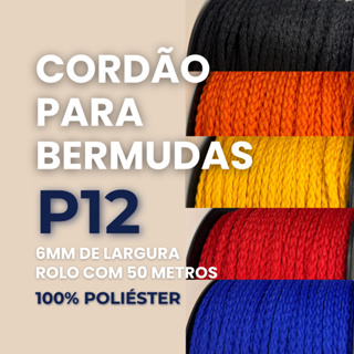 Cordão de Poliéster para Moletom  Capuz  Shorts e Bermudas – Cordão Roliço para Roupa - Rolo c/ 50metros em Oferta na Shopee