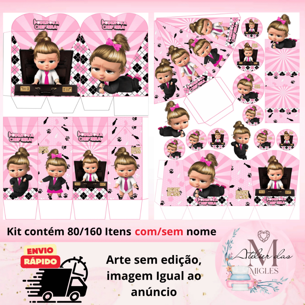 Kit com 80/160 itens lembrancinhas TEMA: PODEROSA CHEFINHA LOIRA (COM/SEM NOME) - Envio rápido!!!