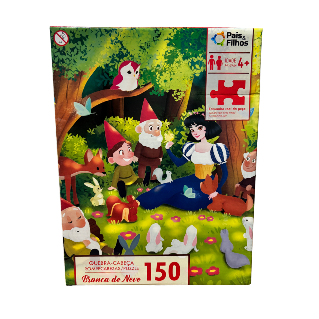 Quebra-Cabeça Infantil Branca de Neve 150 Peças – Clássico Conto de Fadas, Diversão e Aprendizado