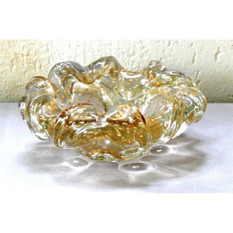 Cinzeiro Cristal Murano Âmbar