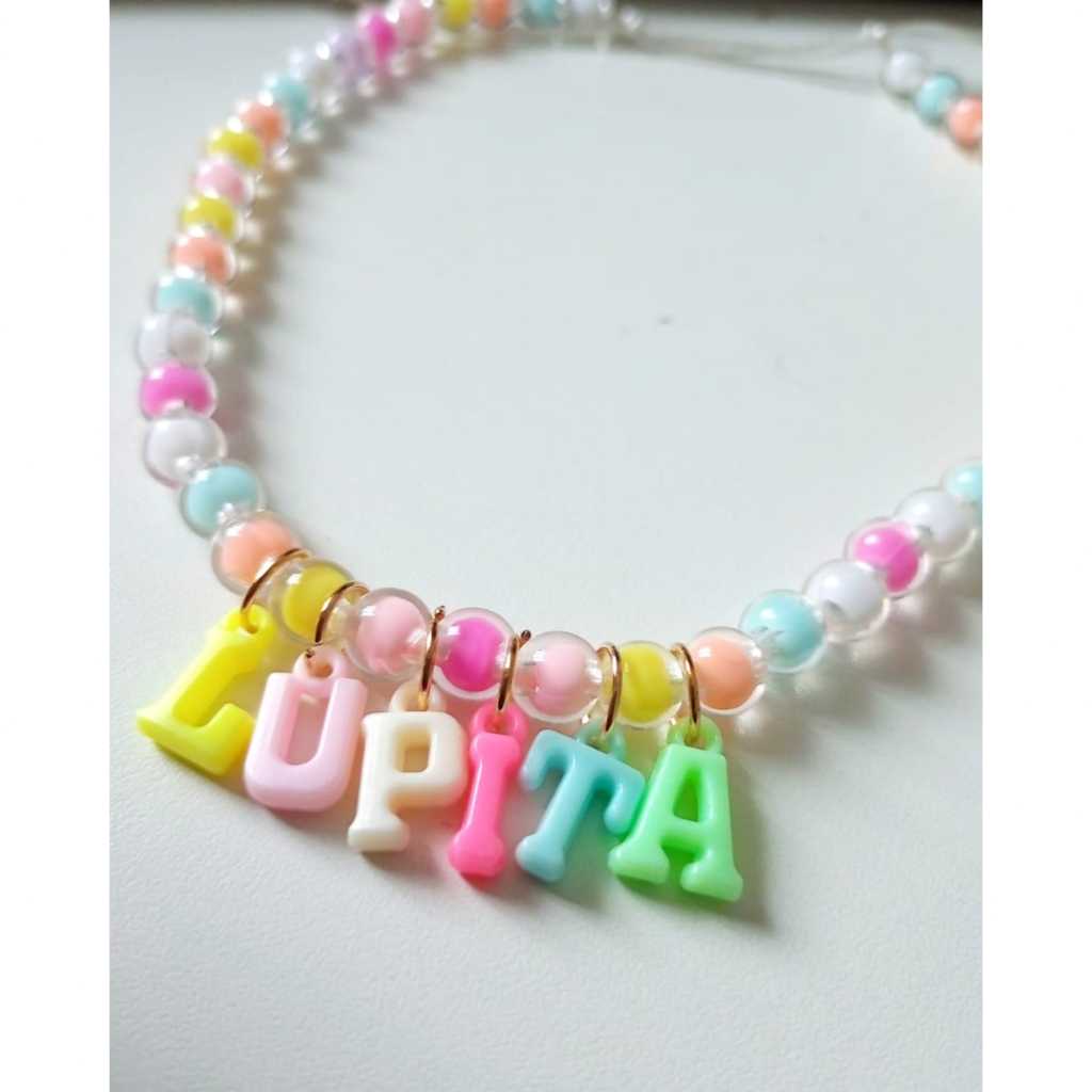 Coleira Colar Pet Regulável Cão Gato personalizado candy colors em Oferta na Shopee