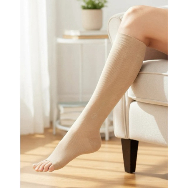 Meia de Compressão Alta Pressão – Abertas nos Dedos, Unissex, para Varizes, Inchaço e Gestantes em Oferta na Shopee