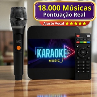 Aparelho Karaoke Profissional 1 Microfone Sem Fio + 18.000 Músicas com Pontuação Real e Ajuste Vocal em Oferta na Shopee