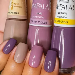 Kit 3 Esmaltes Impala Tons Nudes Roxos Esmalte Atacado Misturinha
