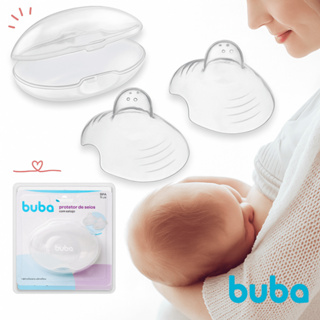 Protetor de Seios Silicone Ultrafino Buba Com Estojo Bico P/ Amamentação Mamilos Rachados BPA Free em Oferta na Shopee