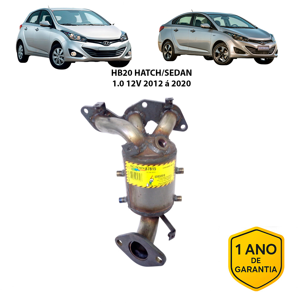Catalisador c/ coletor HB20 Hatch 1.0 12v 2016-2019