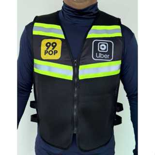 COLETE UBER 99 PARA MOTOBOY/MOTOCICLISTA COM FAIXAS REFLETIVAS AJUSTÁVEL em Oferta na Shopee