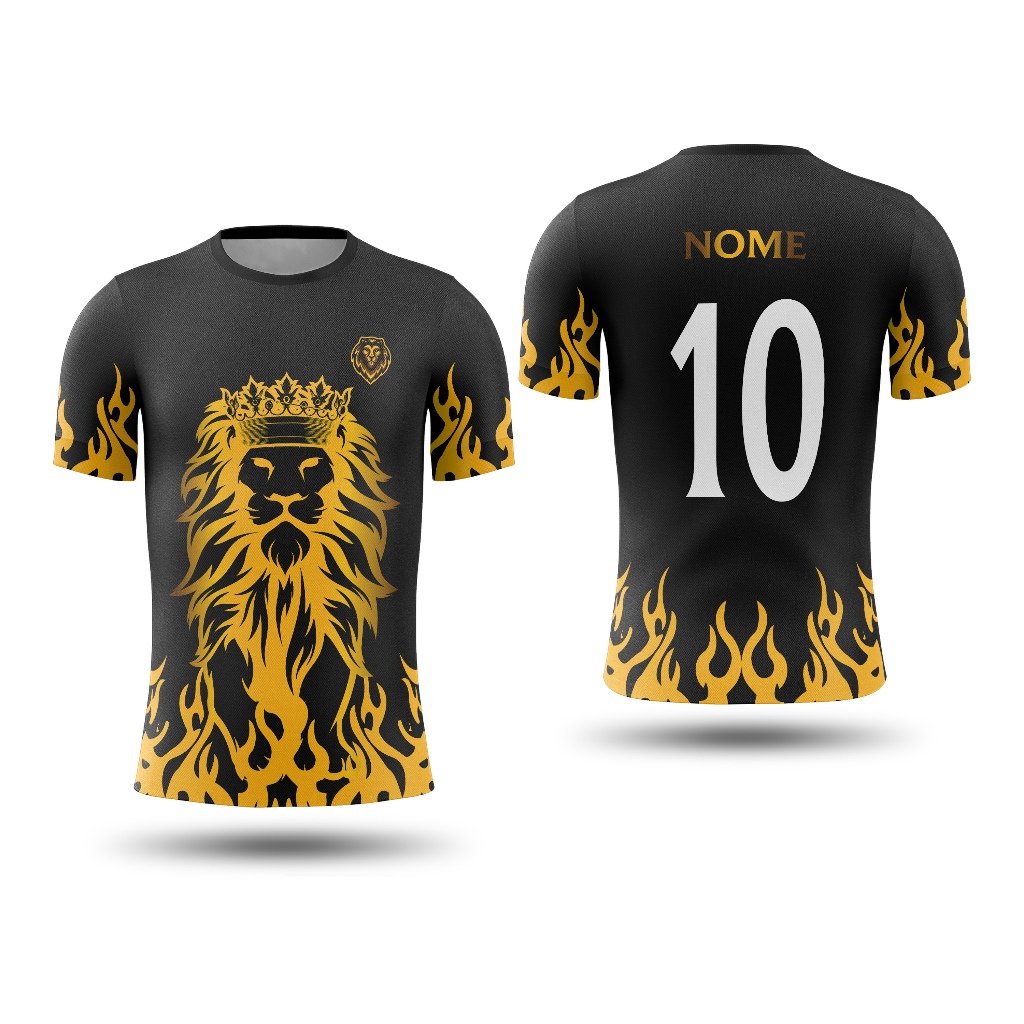 *PERSONALIZE* Camisa Camiseta Interclasse Leão Chamas Personalizada Nome Unisex Adulto Infantil