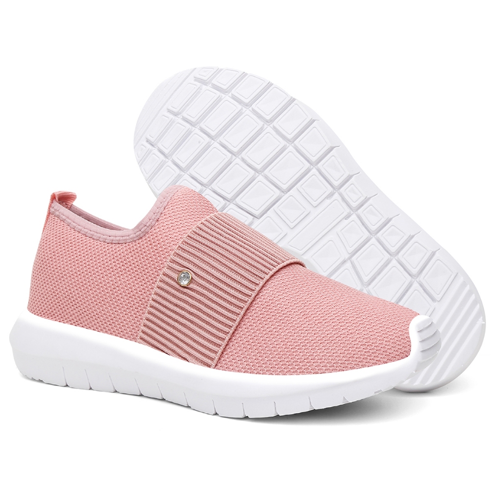 Tênis Casual Feminino Moderno Estilo Meia Super Leve e Confortável Slip On com Solado em EVA Macio