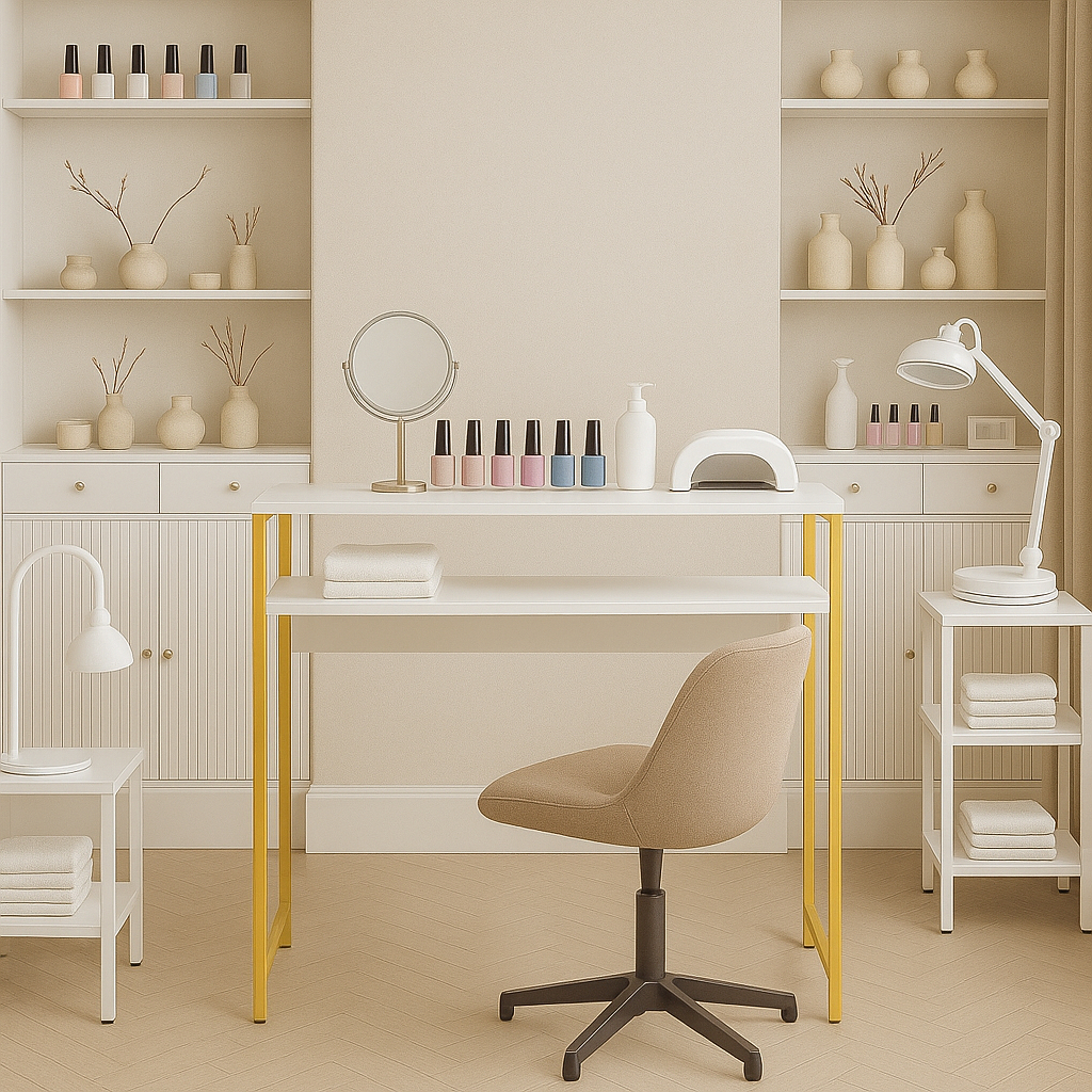 Mesa Aparador Manicure Modelo Industrial Metalon 5 Cores em Oferta na Shopee