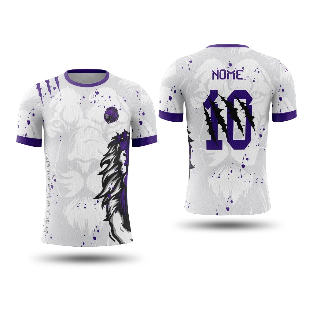 *PERSONALIZE* Camisa Camiseta Interclasse Leão Roxo Personalizada Nome  Unisex Adulto Infantil
