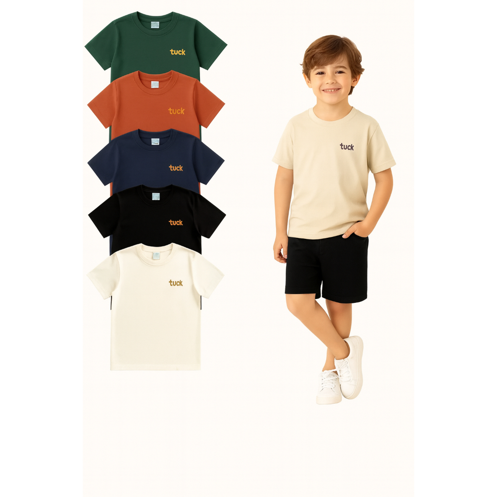 Kit com 3 Camisetas Original Tuck Manga Curta Menino Infantil Malha Premium Tamanho 1 ao10 anos em Oferta na Shopee