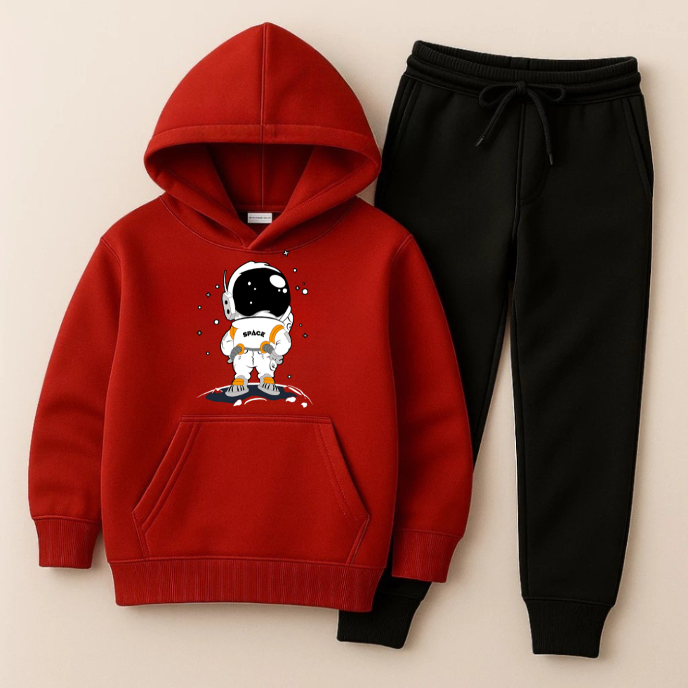 Moletom Canguru Agasalho Infantil Menino e Menina Com Calça Flanelada Preta