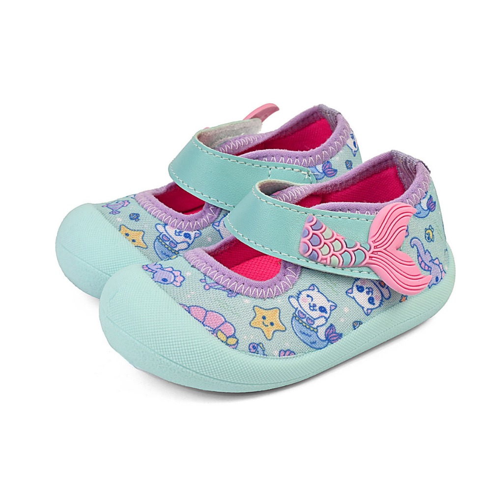 Sapatilha Feminina Bebê infantil Conforto Leve Azul/Sereia Antiderrapante Lolikids