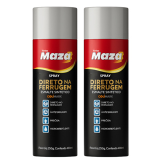 Kit 2 Spray Tinta Para Portão Enferrujado Ferro Esmalte Sintético Direto na Ferrugem 250g/400ml Maza em Oferta na Shopee