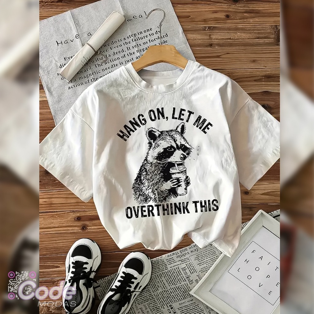 Camisa Camiseta T-Shirt Let Me Overthink Estilo Vintage Algodão Aesthetic em Oferta na Shopee