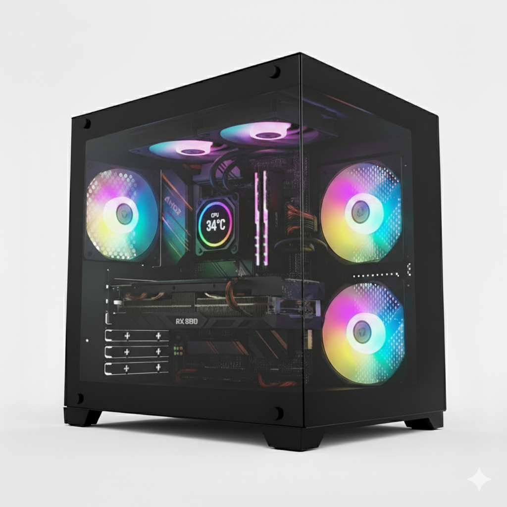 Pc Gamer AgX - RTX 5060 8gb - Ryzen 7 5700X / 7 5700X3D / 7 5700G - 16gb Ram - ssd 480gb - Water Cooler