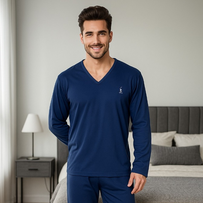 Pijama Masculino Manga Longa ou Curta Calça ou Short Roupa de Dormir Inverno ou Verão de Frio ou Calor Alex ou Davi
