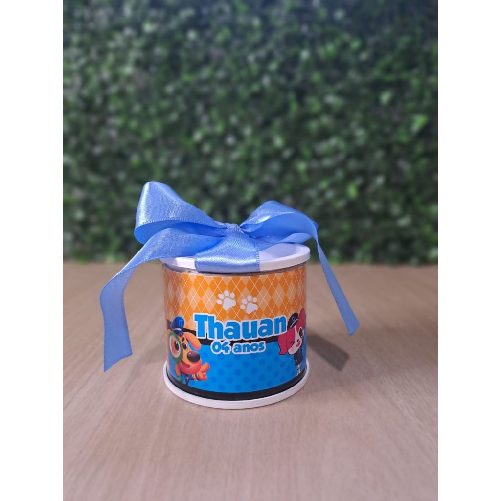 Mini Tubolata Personalizada Detetive Labrador Lembrancinhas /chá de bebê/revelação/batizado/ maternidade/ aniversário