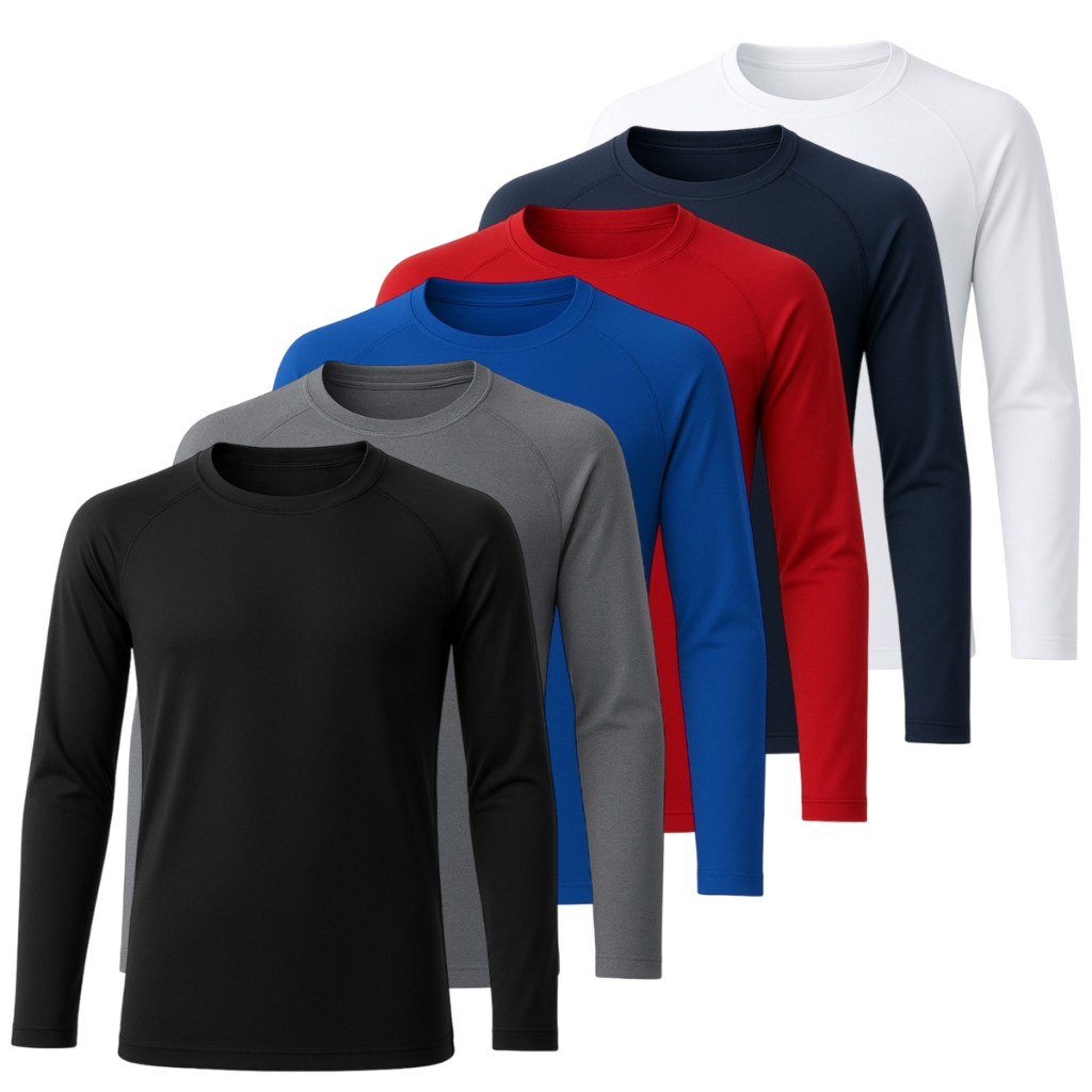 Camiseta Masculina Manga Longa Blusa Proteção Térmica Básica em Oferta na Shopee