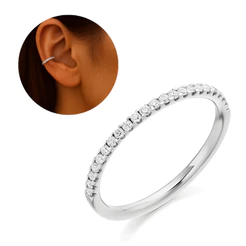 Piercing de Aço Cirurgico Argola Segmentada 1 Fileira de Zirconia Brilhante Helix Conch