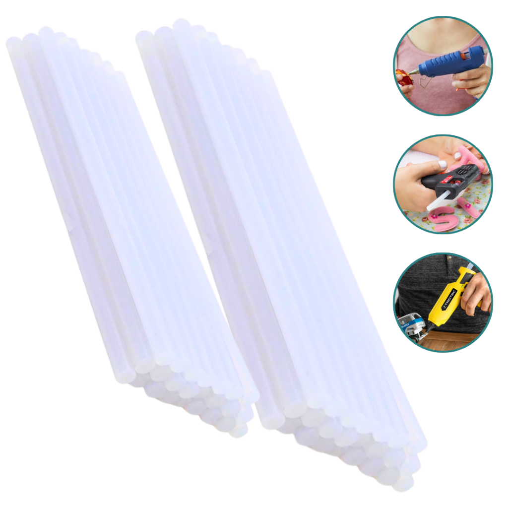 Kit Bastão de Cola Quente Fino e Grosso  Alta Fixação Secagem Rápida 50 Unidades em Oferta na Shopee
