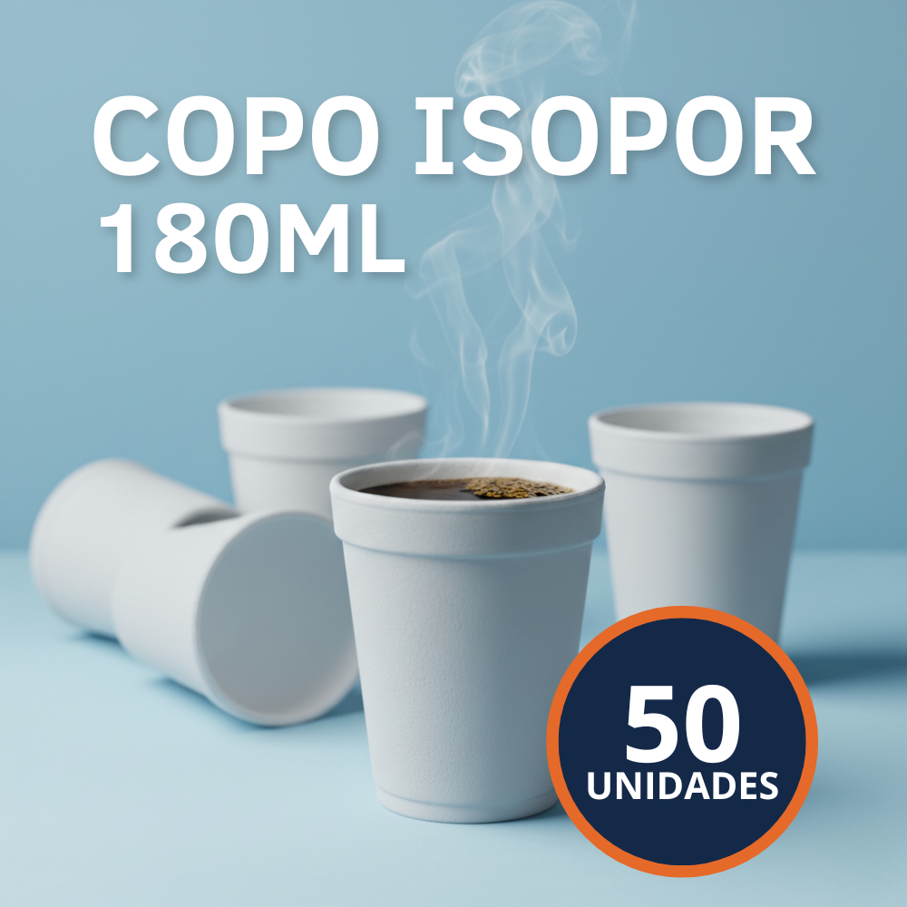 200x Copos Térmicos de Isopor Resistente com 180ml Branco Descartável Café Ultra Copos (Quente/Frio)