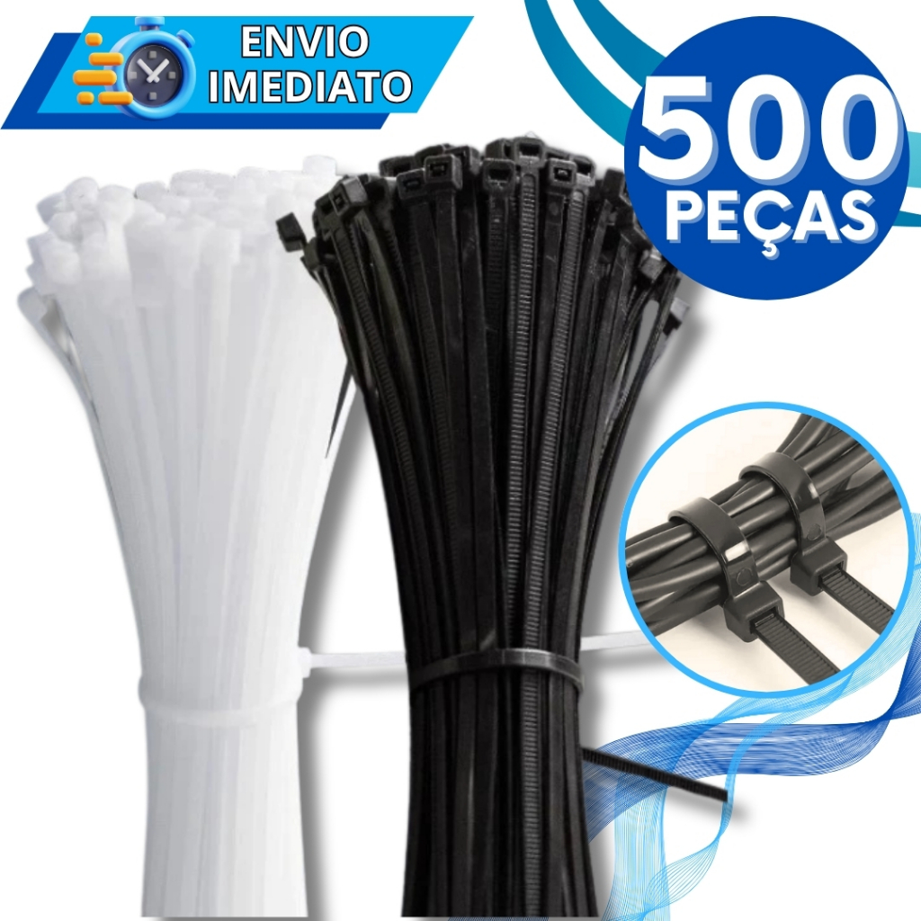 KIT Jogo 500 Abraçadeira de Nylon Enforca Gato Braçadeira Cintas Plásticas Super Resistente Presilha Várias Medidas em Oferta na Shopee