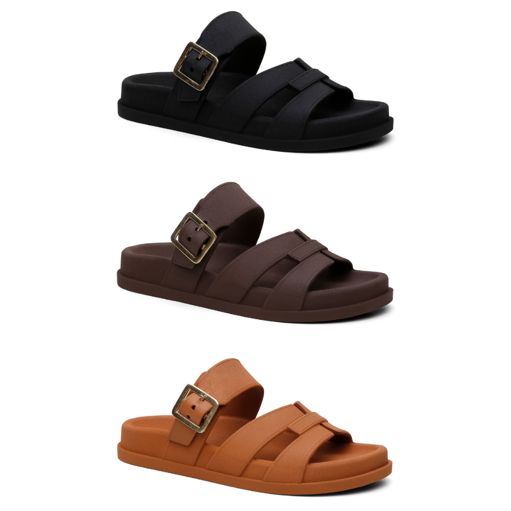 Kit 3 Sandalia Papete Feminino Casual Estiloso Confortavel Moderno Tendencia Elegante