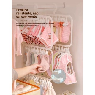Cabide De Clipe De 1-2 Camadas Para Roupas De Bebê-Organização De Guarda-Roupa Compacta E Conveniente em Oferta na Shopee