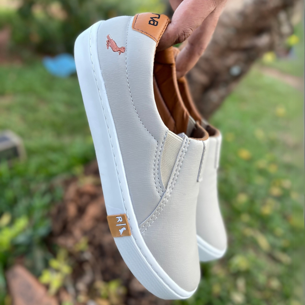 Sapatenis Masculino Calce Facil Slip On Em Couro Sola Reta Promoção