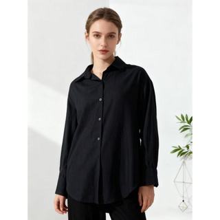Camisa Oversized Tecido Leve e Macio Look Elegante ou Casual para Mulheres Estilo Versátil