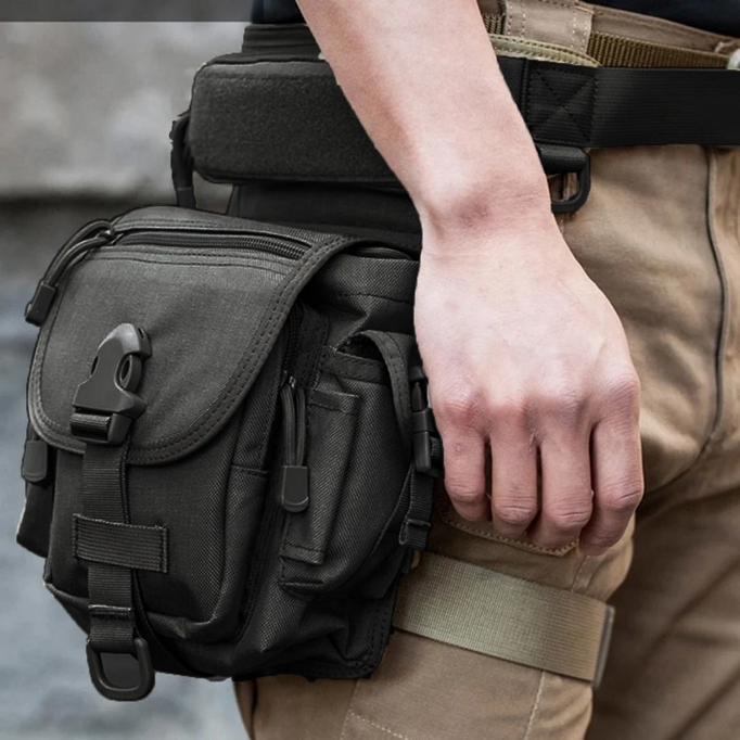 Pochete Bolsa de Cintura Perna Tática Reforçada Impermeável Multifuncional Ciclismo Exército Leg Bag