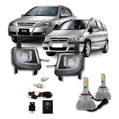 Kit Farol Milha Astra Zafira 2003 A 2010 Super Led + Cortesia